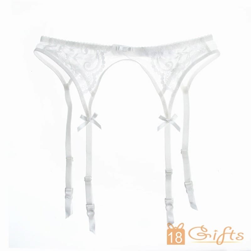 Monny 純白蕾絲吊襪帶