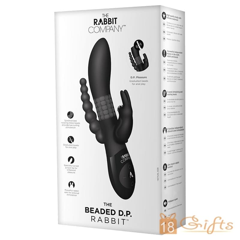 Beaded DP Rabbit 三重奏轉珠拉珠兔耳震動棒