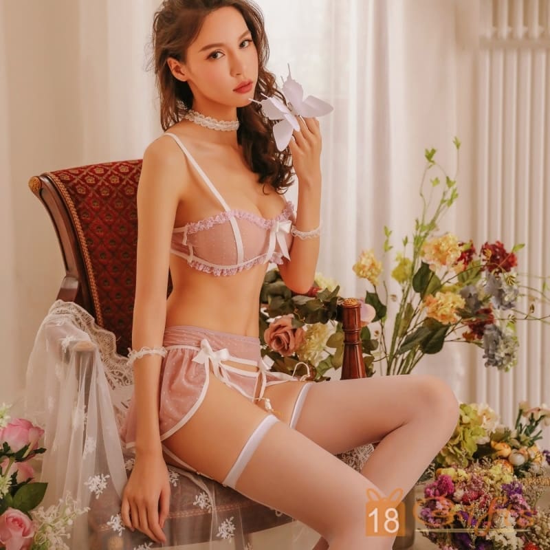 Elsie Lavender Bralette 蕾絲內衣吊帶襪套裝