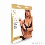 【特價】Secret Kisses Metallic Black Mesh Cuffs 純黑鐵網手鏈款式手銬