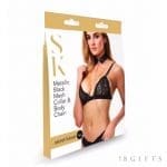 【特價】Secret Kisses Metallic Black Mesh Collar & Body Chain 黑色鐵網頸圈金鏈套裝