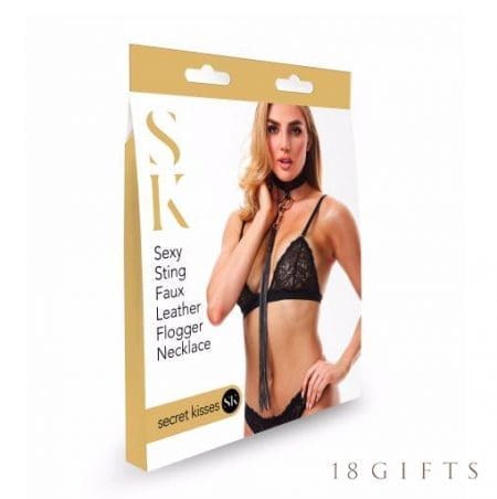 Secret Kisses Sexy Sting Faux Leather Flogger Necklace 可拆式流蘇皮鞭項圈