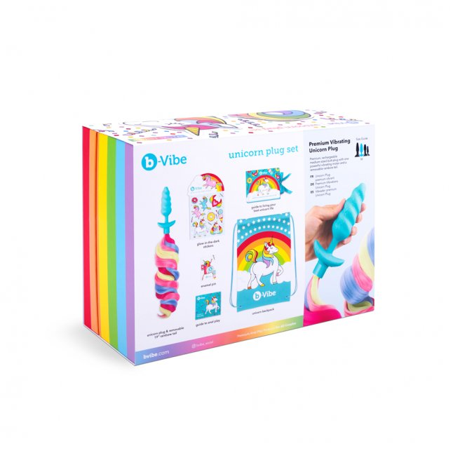 【特價】b-Vibe Unicorn Plug 彩虹小馬馬 震動後庭塞套裝 - Image 3