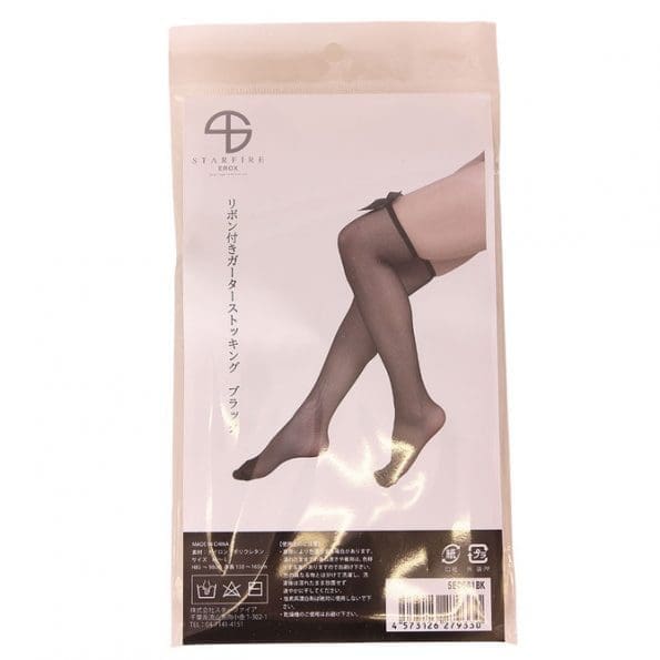 黑色鍛帶過膝絲襪