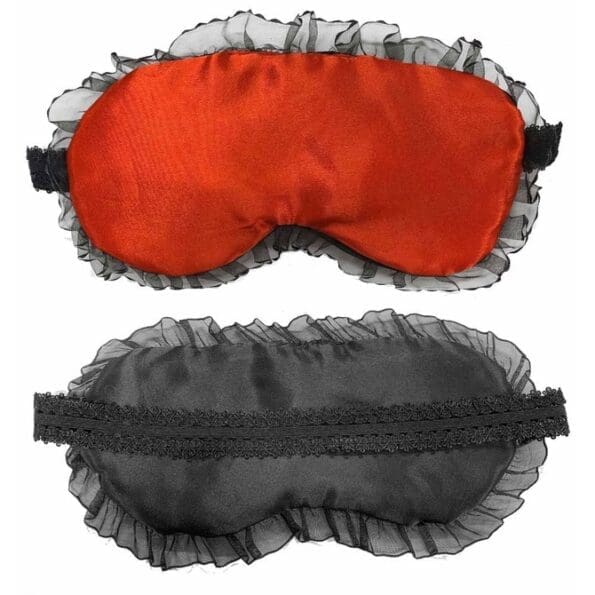 紅黑雙面蕾絲眼罩