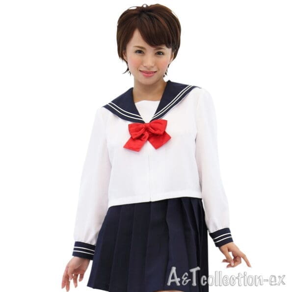 AKIBA清純水手服 白色長袖款