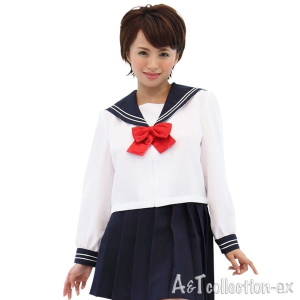 AKIBA清純水手服 白色長袖款