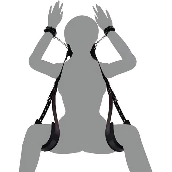 SMVIP 手扣+M字開脚束縛帶